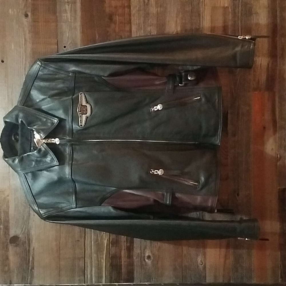 Harley Davidson anniversary Leather riding jacket.